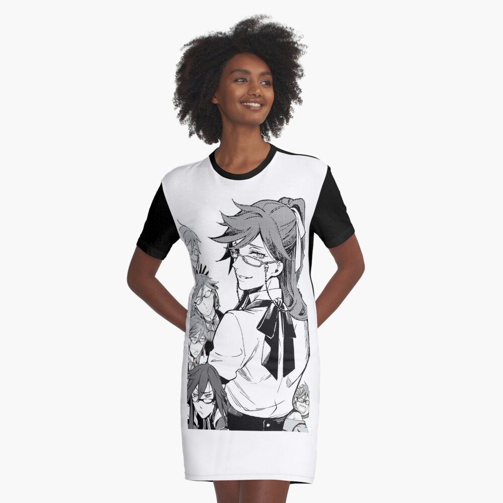 Black Butler Kuroshitsuji Grell Sutcliff T-shirts for Women Summer 2023  Harajuku Clothes Anime Graphic Blouse High-quality Tops