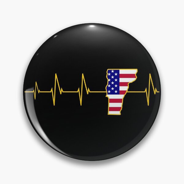 Artikelvorschau, Vermont Map Heartbeat mit der USA-Flagge entworfen und verkauft von B3N-arts.