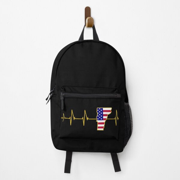 Item preview, Vermont Map Heartbeat with the usa Flag designed and sold by B3N-arts.
