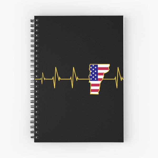 Item preview, Vermont Map Heartbeat with the usa Flag designed and sold by B3N-arts.