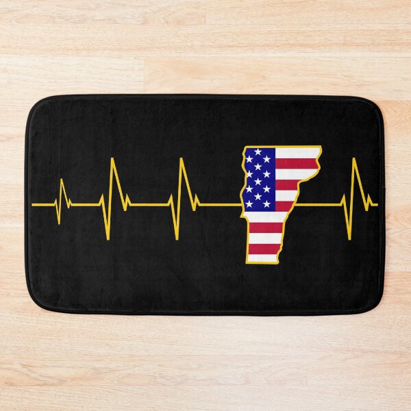 Item preview, Vermont Map Heartbeat with the usa Flag designed and sold by B3N-arts.