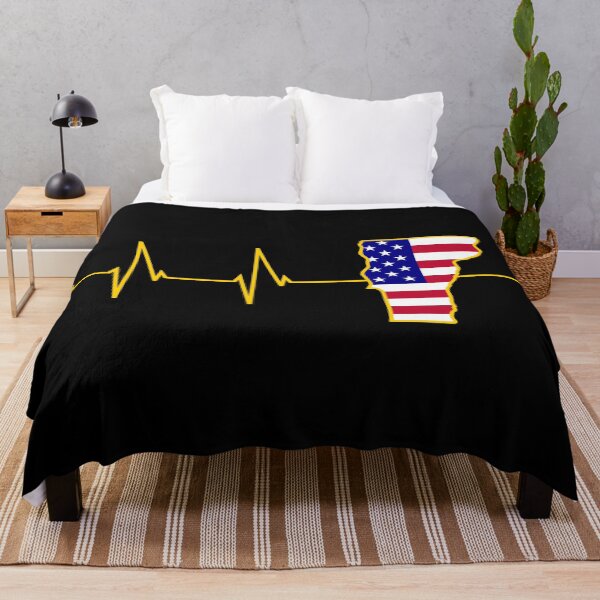 Item preview, Vermont Map Heartbeat with the usa Flag designed and sold by B3N-arts.