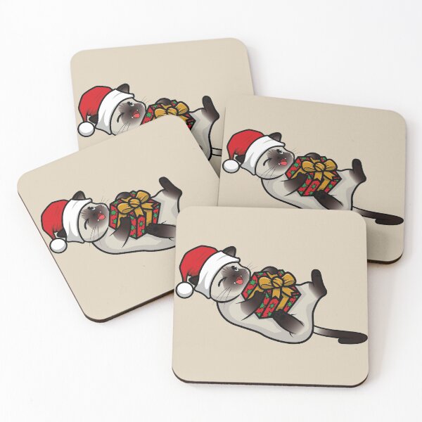 Item preview, Cute Santa Siamese Cat Gift designed and sold by MnMKawaiiPrints.