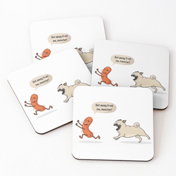 Item preview, Pug Dog Chasing Sausage designed and sold by artado.