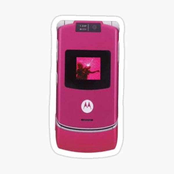 Y2K Pink Flip Phone Sticker Y2K Aesthetic Stickers Y2K 
