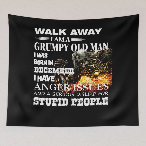 Item preview, Demon Warrior Walk away I Am Grumpy Old Man Born in December designed and sold by Olivia-Evans.