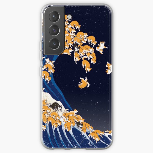 Shiba Inu The Great Wave in Night Samsung Galaxy Soft Case