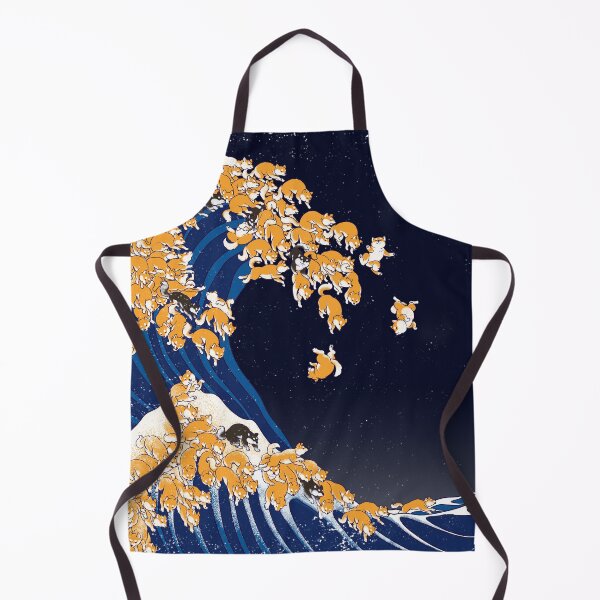 Shiba Inu The Great Wave in Night Apron
