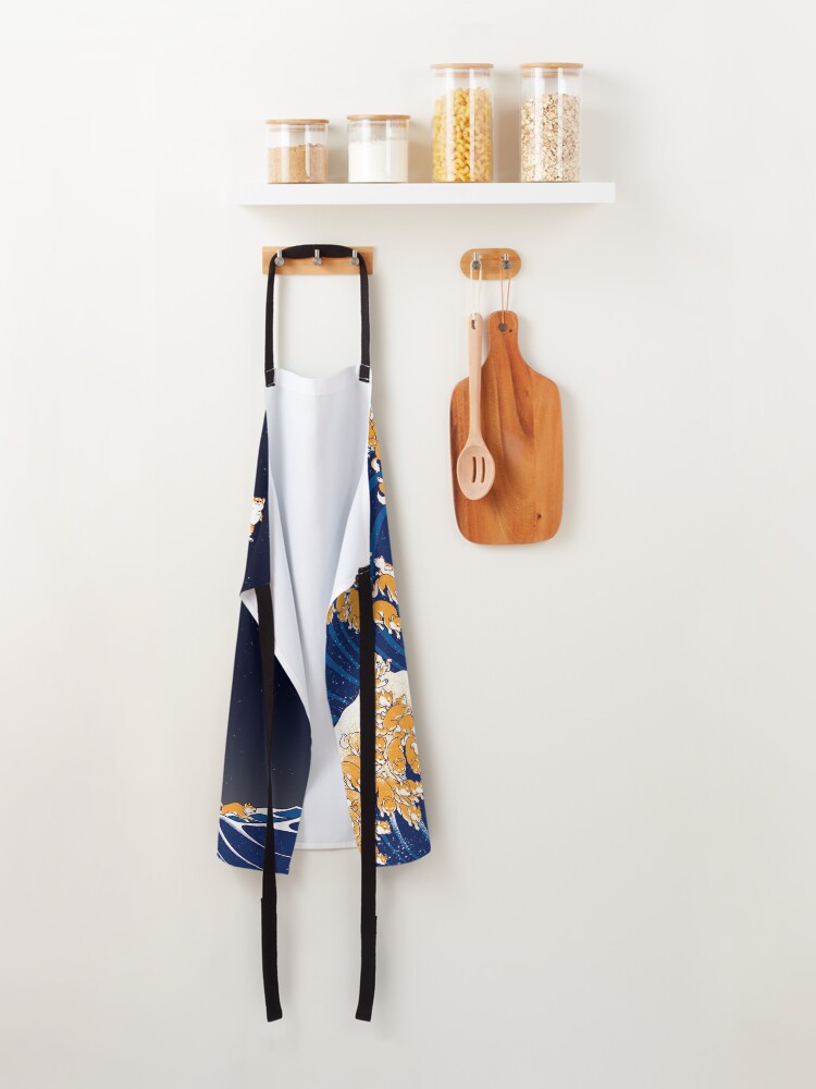 Alternate view of Shiba Inu The Great Wave in Night Apron