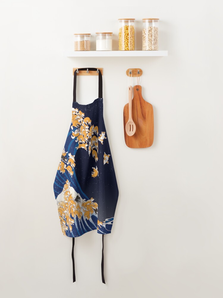 Alternate view of Shiba Inu The Great Wave in Night Apron