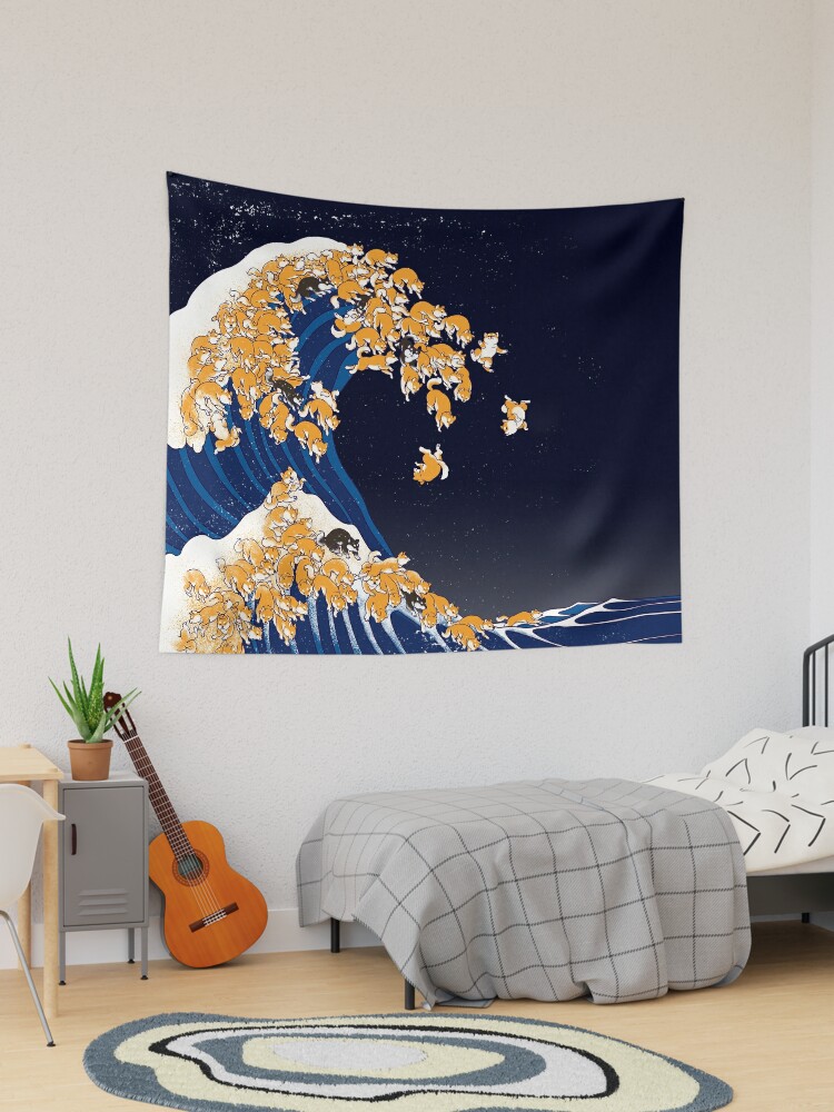 Shiba Inu The Great Wave in Night