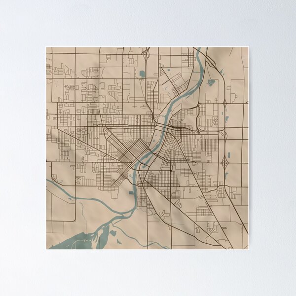 Item preview, Mapa sepia de Saginaw designed and sold by CPTVDesign.