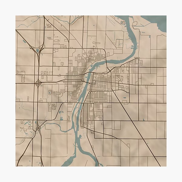 Item preview, Bay City Sepia Map designed and sold by CPTVDesign.