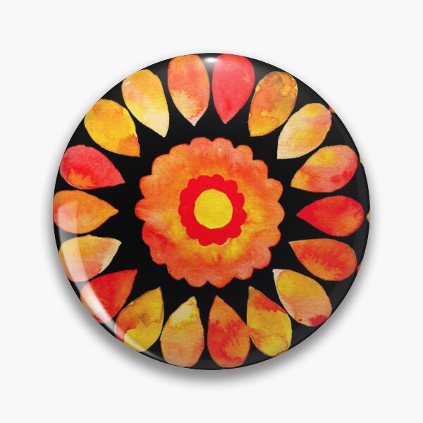 Item preview, Salmon Watercolor Leaves Manadala Pattern designed and sold by GoldfishEast.
