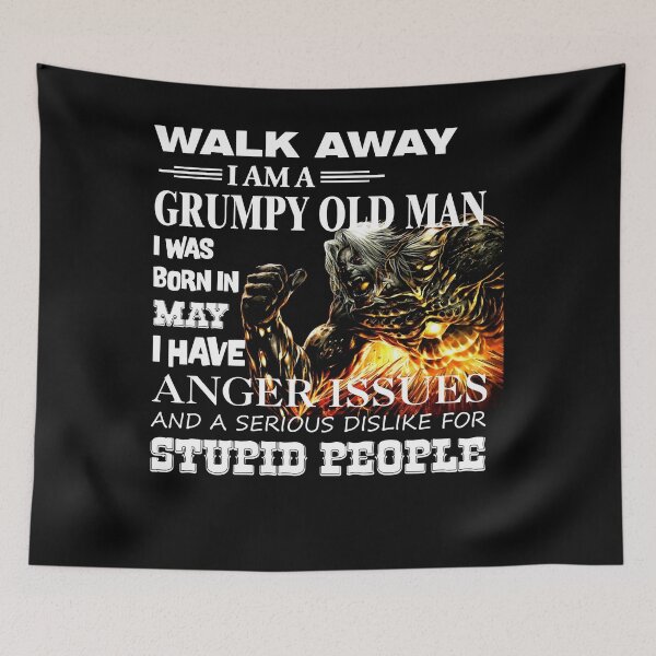 Item preview, Demon Warrior Walk away I Am Grumpy Old Man Born in May designed and sold by Olivia-Evans.