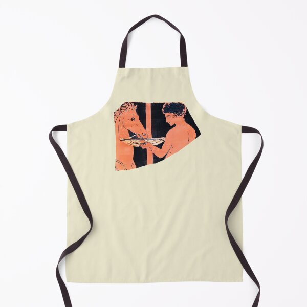 Item preview, Red figure pottery sherd of a youth watering his horse (on cream) designed and sold by DotorEaon.
