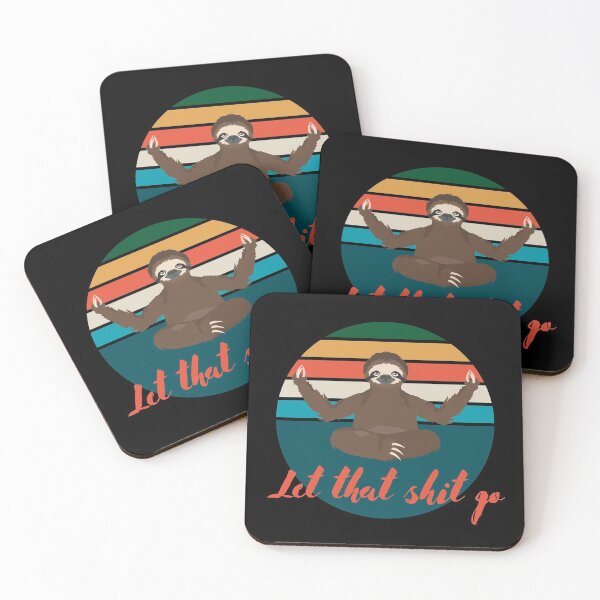 Item preview, Let That Shit Go | Cute Retro Yoga Sloth designed and sold by DevlynnDesigns.