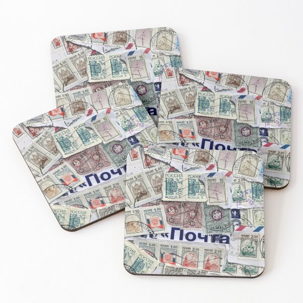 Item preview, Vintage Russian Stamps Collage  designed and sold by EdenLiving.