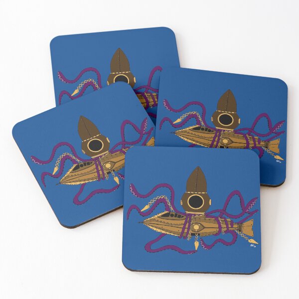 Nautilus Steampunk Posavasos (lote de 4)