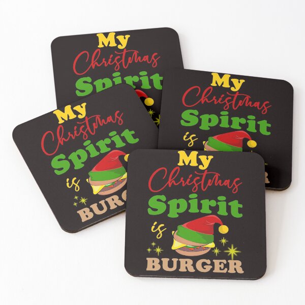 Item preview, My Christmas Spirit Is Burger - Funny Burger with a Santa Hat and Text Effects Gift  designed and sold by leo121687.