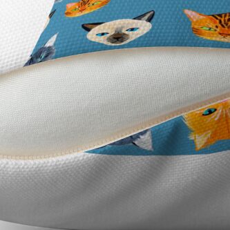 Alternate view of Cats Blue Throw Pillow