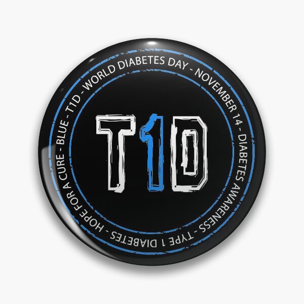 Item preview, T1D Blue Word Emblem Type 1 Diabetes Awareness designed and sold by KeenlyAware.