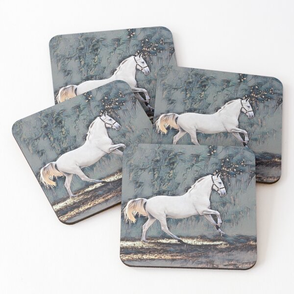 Item preview, GALATHI White Horse Blue - Horse designed and sold by Galathi Designs.