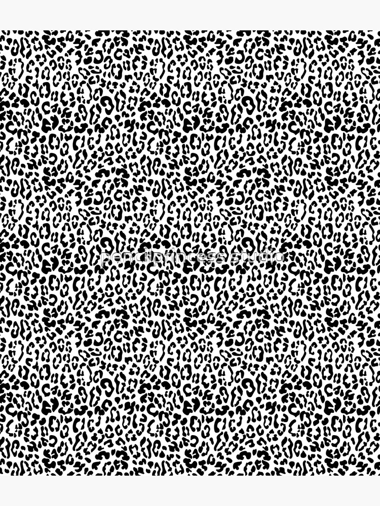 Trendy Black and White Leopard Print Seamless Pattern by honyang