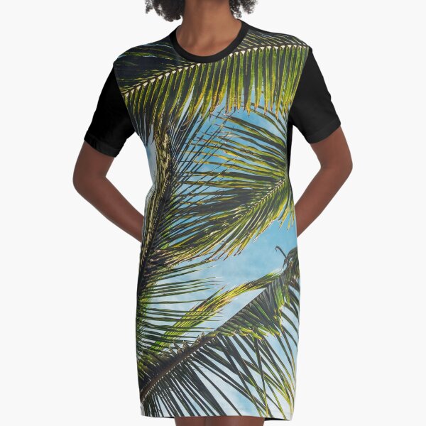 palm tree shirt dress