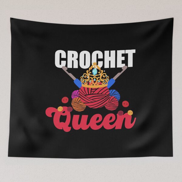 Item preview, Crochet Queen | Crocheter and Crocheting Lover designed and sold by Dancing Dolphin Crafts.