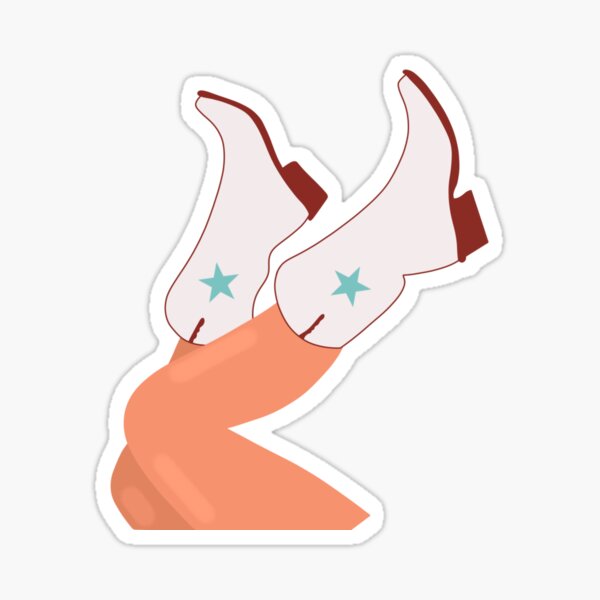 blue star cowboy boots Sticker