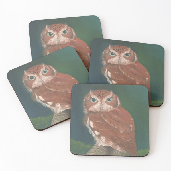 Aperçu de l'œuvre Screech Owl sur une branche créée et vendue par Heather-Valera.