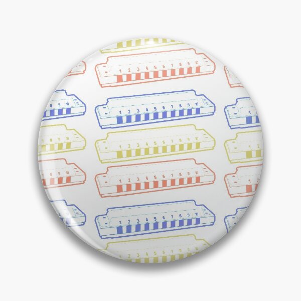 Item preview, Harmonica instrument art print (beach blues set: blue, yellow, orange coral) graphic art by TIRED STARLING designed and sold by TiredStarling.