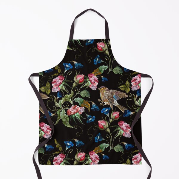 Item preview, Embroidery flowers and titmouse birds pattern designed and sold by matrioshka.