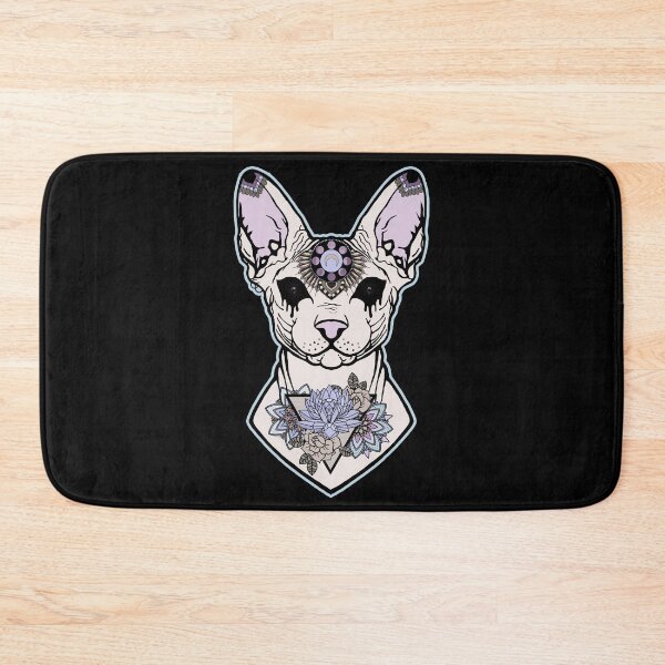 Item preview, Cat with mandala and crystal tattoos designed and sold by x-trashpanda.