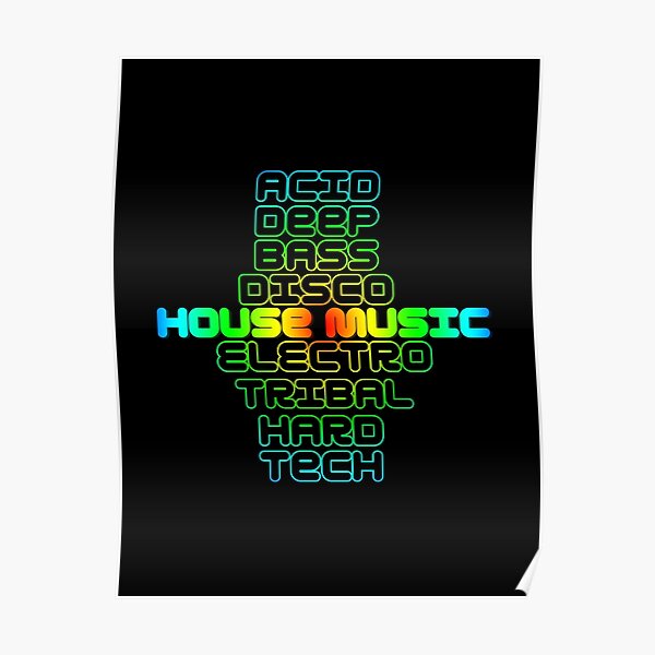 "House music Genres " Poster by garykaz Redbubble
