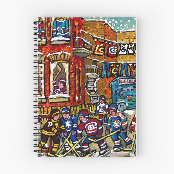 Item preview, WINTER IN THE CITY FUN HOCKEY GAME IN THE LANE WAY MONTREAL CANADIAN ARTIST designed and sold by Carole  Spandau.