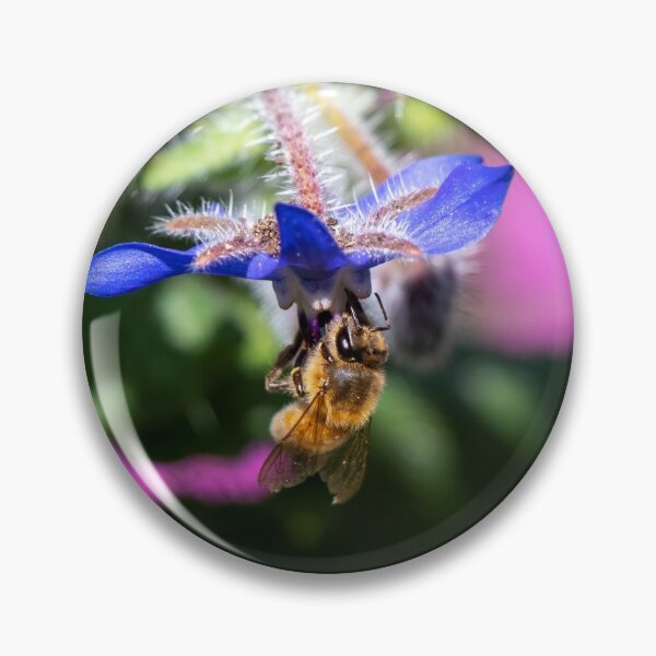 Item preview, Borage Hugging Bee designed and sold by FigTreeMagick.