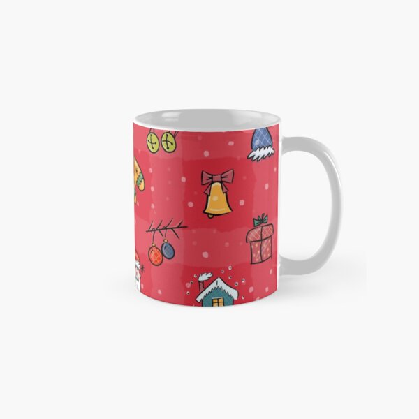 Whimsy Christmas icons - Red Classic Mug