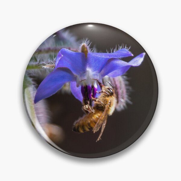 Item preview, Blue Borage Besmitten Bee Backed By Bokeh designed and sold by FigTreeMagick.