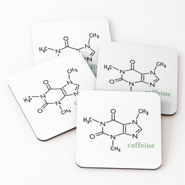 Item preview, caffeine chemical structure (green) designed and sold by agsart.