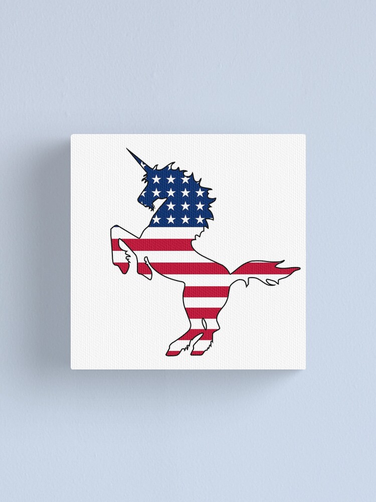 Alternate view of American flag unicorn Canvas Print