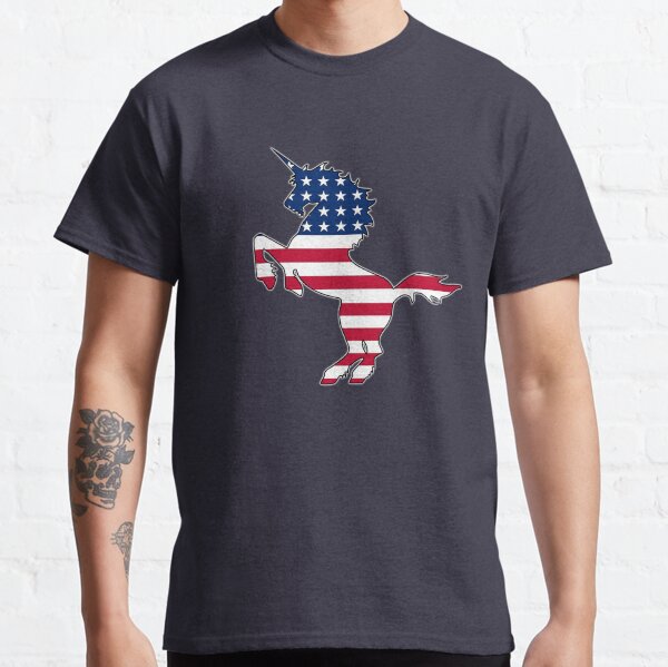 American flag unicorn Classic T-Shirt