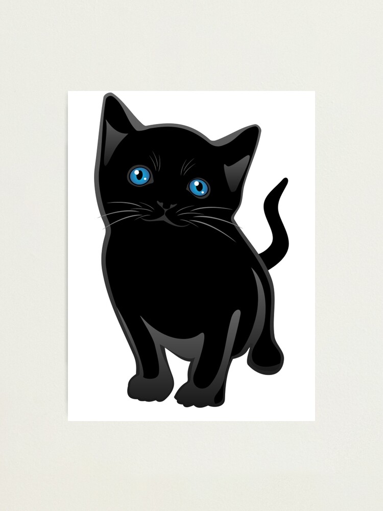 all black cat with blue eyes