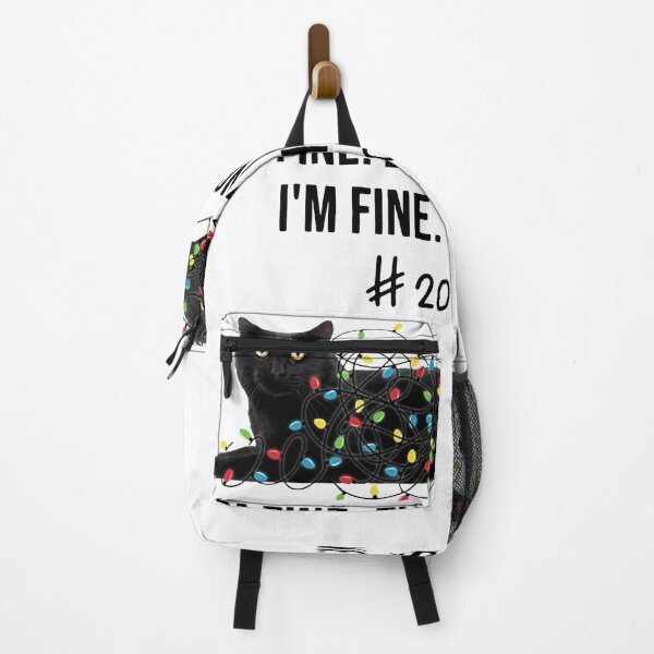 Item preview, I'm Fine Everything Is Fine I'm Fine This Is Fine #2020 Life Black Cat designed and sold by kfckingdesigner.