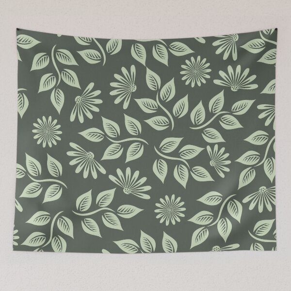 Item preview, Vintage Floral Pastel Greem Pattern  designed and sold by MariusMunteanu.