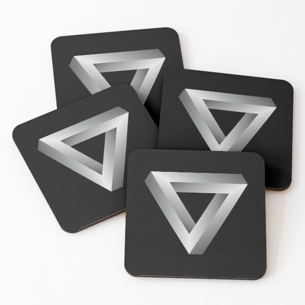 Item preview, The Impossible Penrose Triangle Optical Illusion Art ( Black White ) designed and sold by pgons.