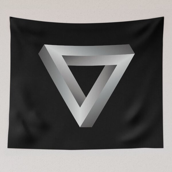 Item preview, The Impossible Penrose Triangle Optical Illusion Art ( Black White ) designed and sold by pgons.