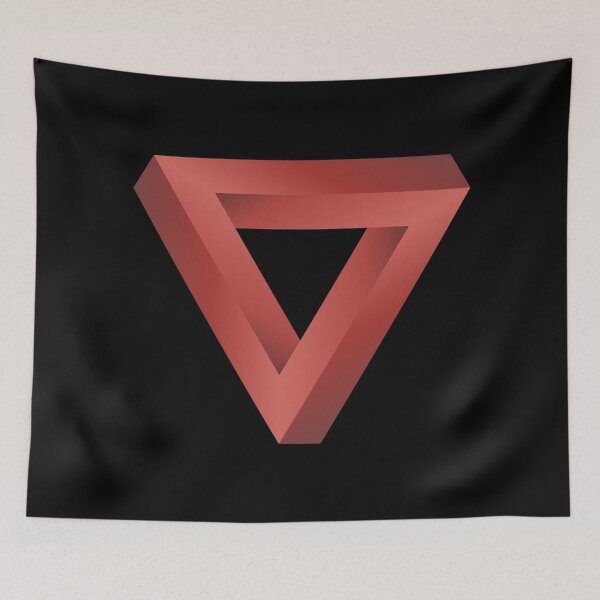 Item preview, The Impossible Penrose Triangle Optical Illusion Art ( Red ) designed and sold by pgons.