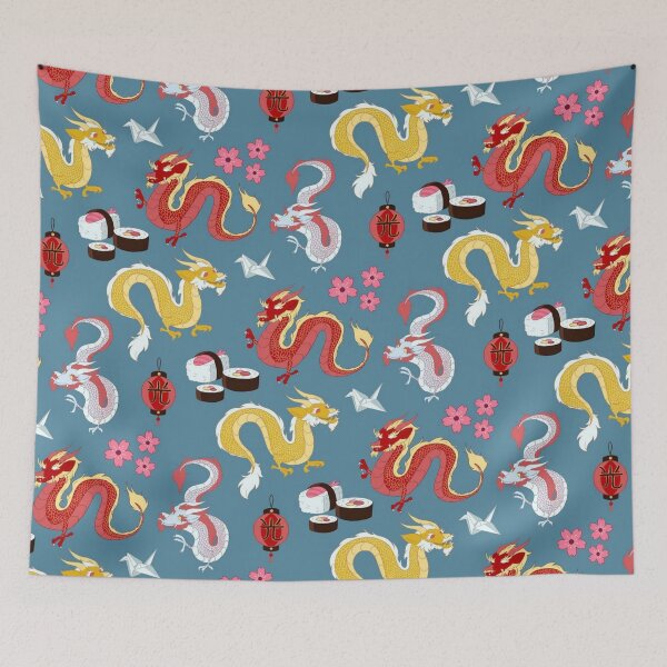 Item preview, A Dragon and Sushi Pattern Art Design designed and sold by The Merch.